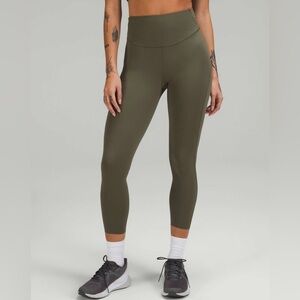 Lululemon Base Pace High Ride Crop 23” Army Green Sz. 8